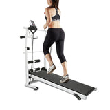 3 In 1 Household Mechanical Treadmill With LCD Display Low Noise Walking Machine Foldable Home Trainer Fitness Equipment HWC New