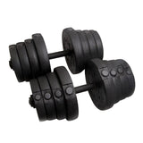 2pcs PE Material Weight Dumbbell Set Gym Barbell Plates Rubber-Coated Dumbbells Fitness Equipment (Need fill cement)