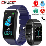 Smart Band Blood Pressure 1.14'' Screen Fitness Tracker Watch Heart Rate Fitness Bracelet Waterproof Music Control For Men Women