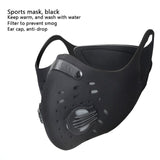 Hiver cagoule masque cyclisme masques faciaux avec filtre demi visage carbone vélo vélo demi masque masques d'entraînement