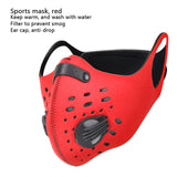 Hiver cagoule masque cyclisme masques faciaux avec filtre demi visage carbone vélo vélo demi masque masques d'entraînement