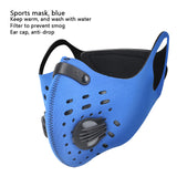 Hiver cagoule masque cyclisme masques faciaux avec filtre demi visage carbone vélo vélo demi masque masques d'entraînement