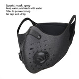 Hiver cagoule masque cyclisme masques faciaux avec filtre demi visage carbone vélo vélo demi masque masques d'entraînement