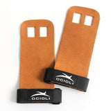 1 par de mano de cuero sintético gimnasia CrossFit guardia protectores de palma de la mano guante tirar Bar guante de levantamiento de pesas guantes de gimnasio