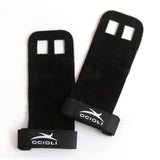 1 par de mano de cuero sintético gimnasia CrossFit guardia protectores de palma de la mano guante tirar Bar guante de levantamiento de pesas guantes de gimnasio