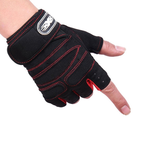 Weight Lifting Bodybuilding Gym Fitness Leather Gloves Slim Fitting Gloves Wristband Non-slip Sports Gloves Hot Drop Shipping