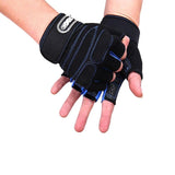 Weight Lifting Bodybuilding Gym Fitness Leather Gloves Slim Fitting Gloves Wristband Non-slip Sports Gloves Hot Drop Shipping