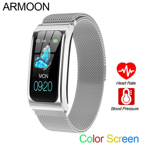 Ak12 pulseira inteligente banda de freqüência cardíaca monitor sono pressão arterial rastreador fitness tela colorida à prova dwaterproof água esportes relógio