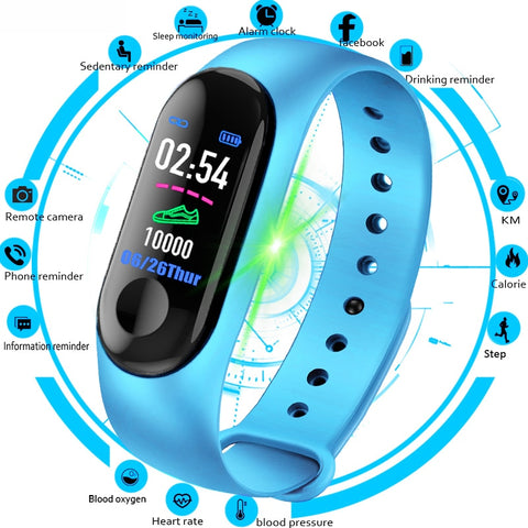 M3 relógio inteligente pulseira banda fitness rastreador mensagens lembrete tela colorida à prova dwaterproof água esporte pulseira para homens