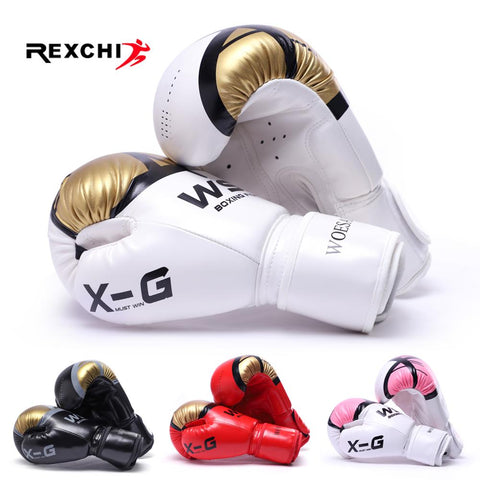 REXCHI Kick Boxing Gloves for Men Women PU Karate Muay Thai Guantes De Boxeo Free Fight MMA Sanda Training Adults Kids Equipment