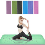 Non-slip TPE  Yoga Mats Tasteless Pilates Gym Exercise Sport Living Room Pads for Fitness Body Building with Position LIne