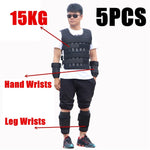 15kg 30kg Exercise Weight Vest Suit Running For Boxing Training Shank Training Adjustable Waistcoat With Hand Wrists / Leg Wrist