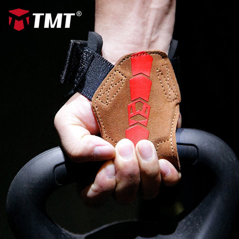 TMT Weight Lifting Palm Protector Wrist Wraps Support Hand Grips Gym Crossfit Training Gloves Pull Up Wristbands Fitness Barbell