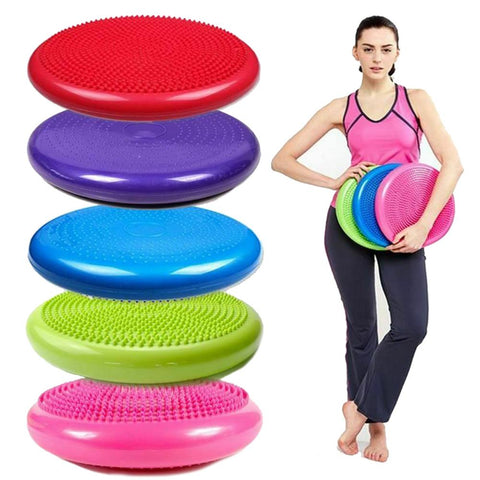 Durable Inflatable Yoga Pad Massage Ball Pad Universal Sports Gym Fitness Yoga Wobble Stability Balance Massage Pad Disc Cushion