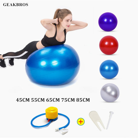 Sports Yoga Balls Bola Pilates Fitness Ball Gym Balance Fitball Exercise Pilates Workout Massage Ball with Pump 55cm 65cm 75cm