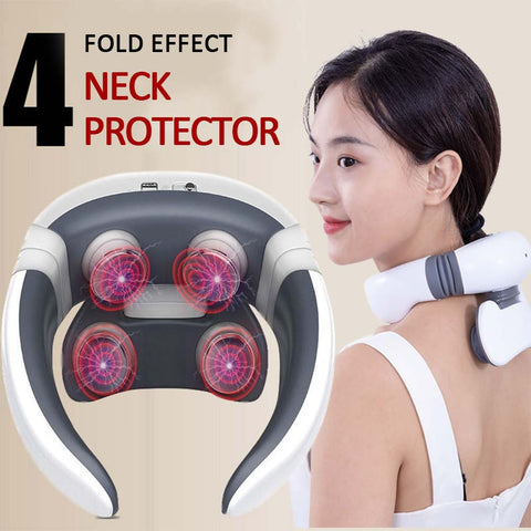 Magnetic Pulse Neck Massager for Neck Pain Relief Health Care Relaxing Health Deep Tissue Cervical Massage Remote Control