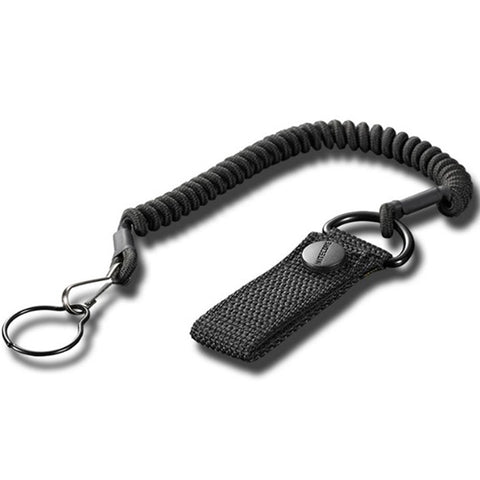 Outdoor Tactical Combat Pistol Sling Telescopic Handgun Secure Lanyard Spring Adjustable Anti-lost Rope Strap for Rifle Keychain