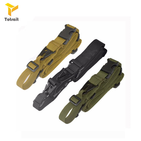 TOtrait Military Tactical 3Point gun Sling Bungee Strapping Adjustable multifunctional Gun rope Combat Three Point Pistol Strap