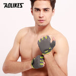 AOLIKES 1 Pair Half Finger Gym Gloves Fitness Glove Unisex Adult Wrist Weightlifting Gear Exercise for Men & Women