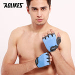 AOLIKES 1 Pair Half Finger Gym Gloves Fitness Glove Unisex Adult Wrist Weightlifting Gear Exercise for Men & Women