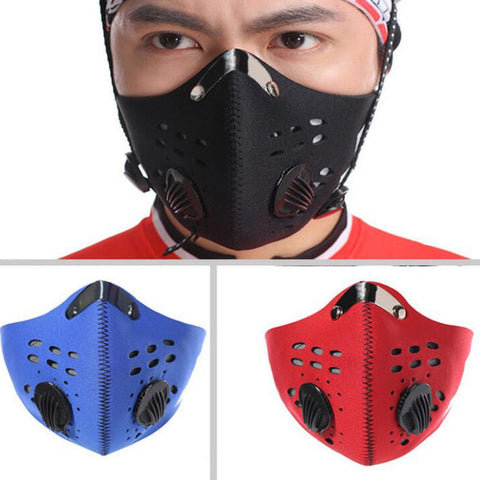 Anti-fog PM2.5 Breathable Cycling Face Mask Sport Training Anti-Pollution Running Mask With Activated Carbon Filter