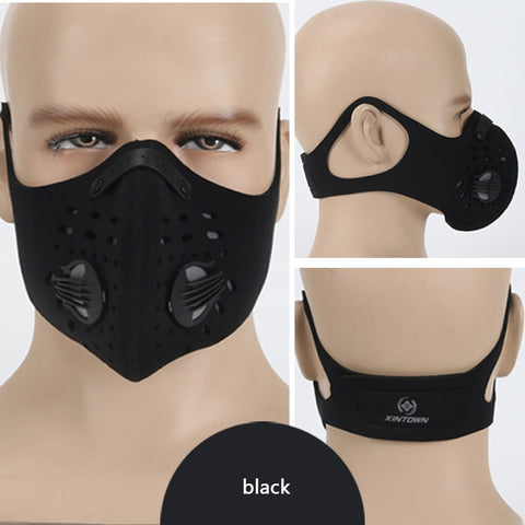 Winter balaclava Mask Cycling Face Masks With Filter Half Face Carbon Bicycle Bike half face mask Training Masks