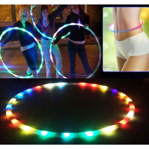 LED Colorful Fitness Circle Performing Arts Abdominal Fat Loss Light Fitness Foldable Sport Hoop Gym Fitness Equipments