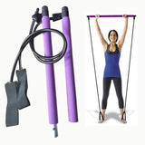 Portable Pilates Exercise Stick Toning Bar Fitness Home Yoga Gym Body Workout Body Abdominal Resistance Bands Rope Puller