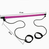 Pilates Exercise Stick Toning Bar Fitness Home Yoga Gym Body Workout Body Abdominal Resistance Bands Rope Puller