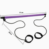 Pilates Exercise Stick Toning Bar Fitness Home Yoga Gym Body Workout Body Abdominal Resistance Bands Rope Puller