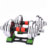 1set 15kg Adjustable dumbbell men's fitness equipment household boxed electroplated dumbbell barbell dual purpose