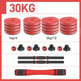 Household Gym Fitness 30KG Dumbbell, 2 in 1 Lifting Dumbbells, can Convert to 30kg Adjustable Barbell