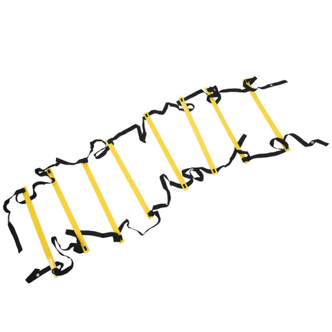 8-Rung 4M Agility Ladder Coordination Ladder for Speed Football Soccer Football Fitness Feet Training, Yellow + Black