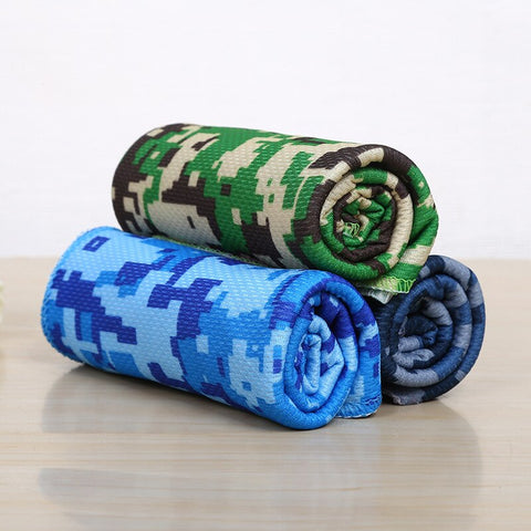 Camouflage Printed Cold Towel 3 Color 90*30CM Cooling Ice Silk Outdoor Sports Yoga Fitness Cool Special Towels