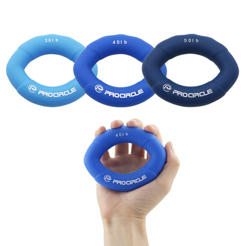 ProCircle Hand Grips Muscle Power Training Green Rubber Ring Exerciser Finger Hand Grip Easy Carry Hand Gripper Gripping Ring