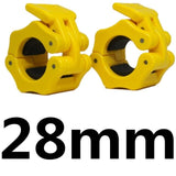 1 Pair Diameter 1.1"  (28mm)Weight Lifting Dumbbell Collar Olympic Barbell Spinlock Clip Gym CrossFit Fitness Clamps Yellow