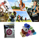 Magical Instant Ice Cooling Towel Summer Breathable Polyester Quick Dry Cold Towels For Outdoor Sports Running Jogging Hiking