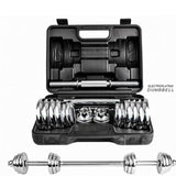 Kansoon 15kg Silver Electroplating Adjustable Weights Man Dumbbell Set With Carry Case Barbell Home Gym Fitness Training We