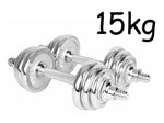 Kansoon 15kg Silver Electroplating Adjustable Weights Man Dumbbell Set With Carry Case Barbell Home Gym Fitness Training We