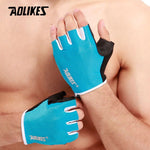 AOLIKES 1 Pair Anti-skid Breathable Gym Gloves Body Building Training Sport Dumbbell Fitness Exercise Weight Lifting Gloves