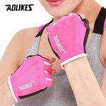 AOLIKES 1 Pair Anti-skid Breathable Gym Gloves Body Building Training Sport Dumbbell Fitness Exercise Weight Lifting Gloves