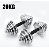 20KG fitness dumbbell, Home Gym Fitness Training barbell, Adjustable Electroplating Man Dumbbell Set Barbell