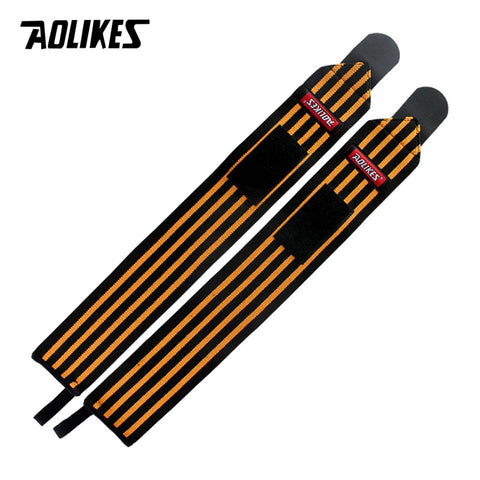 AOLIKES 2PCS/Lot Powerlifting Sport Wristband Gym Fitness Dumbbell Barbell Crossfit Hand Bands Weight Lifting Wrist Wrap Support