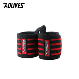 AOLIKES 2PCS/Lot Powerlifting Sport Wristband Gym Fitness Dumbbell Barbell Crossfit Hand Bands Weight Lifting Wrist Wrap Support