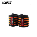 AOLIKES 2PCS/Lot Powerlifting Sport Wristband Gym Fitness Dumbbell Barbell Crossfit Hand Bands Weight Lifting Wrist Wrap Support