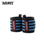 AOLIKES 2PCS/Lot Powerlifting Sport Wristband Gym Fitness Dumbbell Barbell Crossfit Hand Bands Weight Lifting Wrist Wrap Support