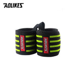 AOLIKES 2PCS/Lot Powerlifting Sport Wristband Gym Fitness Dumbbell Barbell Crossfit Hand Bands Weight Lifting Wrist Wrap Support