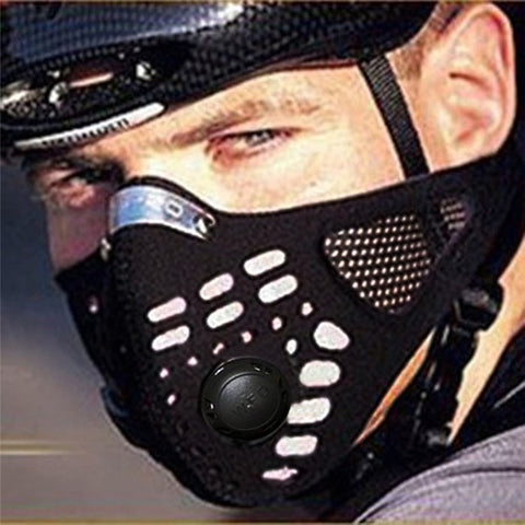 WOSAWE Activated Carbon Dust-proof Cycling Face Mask with Filter Anti-Pollution Bicycle Bike Outdoor Training Mask Face Shield