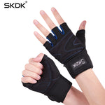 SKDK Gym Fitness Male Half Finger Female Exercise Dumbbell Horizontal Bar Training Protective Wrist Non-Slip Breathable Gloves