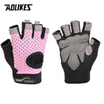 AOLIKES Men Women Weightlifting Gloves Gym Half Finger Sports Fitness Gloves Anti-slip Resistance Exercise Training Wrist Gloves